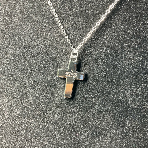 Silver Stampes Cross with Stainless Steel Chain - Picture 2 of 2